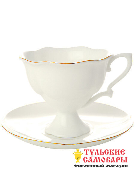 Чашка с блюдцем кофейная ф. Наташа рис. Золотая лента ИФЗ фото 1 — Samovars.ru